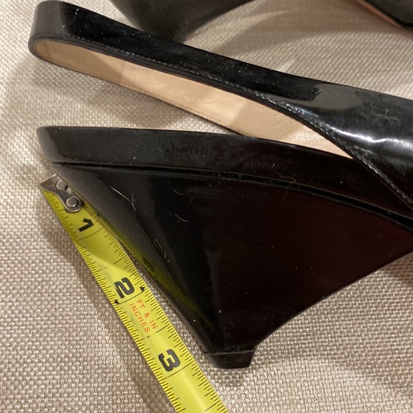 PRADA SLING BACK SANDALS BLACK PATENT MADE IN ITALY SIZE 41.5 - Picture 13 of 16